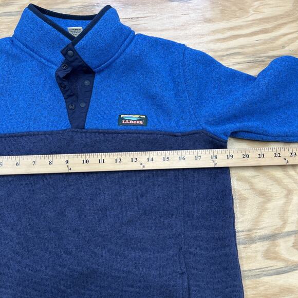 L.L. Bean 1/4 Snap Sweater Fleece Pullover Youth Size XL 18 Blue Outdoors Nature - Picture 10 of 12